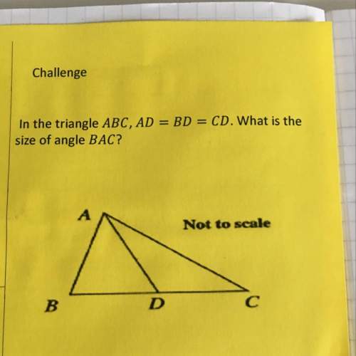 In the triangle abc, ad = bd = cd. what is the size of angle bac?