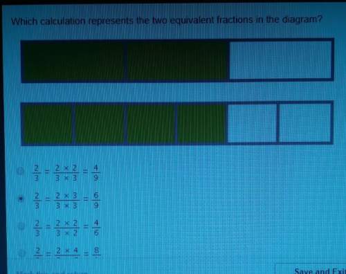 Which calculation represents the two equivalent fractions in the diagram?