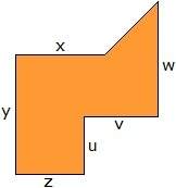 If u = 3 inches, v = 4 inches, w = 7 inches, x = 6 inches, y = 8 inches, and z = 5 inches, what is t