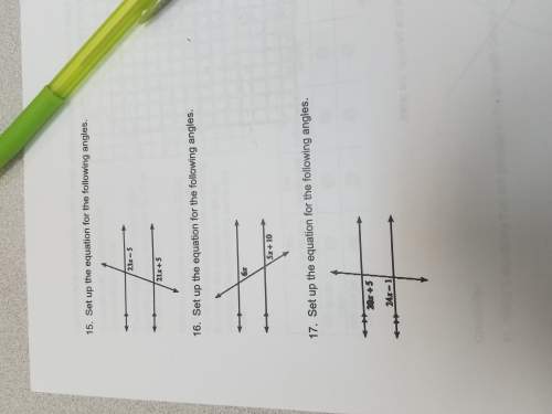 Set up equation for the following angles