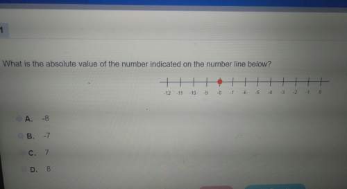 What is the absolute value of the number indicated on the number line below