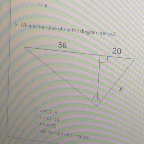 What is the value of x in the diagram below?