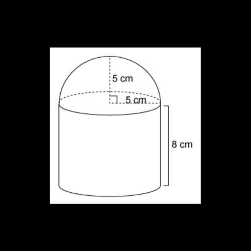 The figure is made up of a hemisphere and a cylinder. what is the volume of the fi
