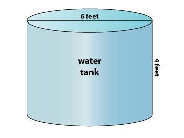 Afarm has a small water tank with a diameter of 6 feet and a height of 4 feet. what is the lateral s