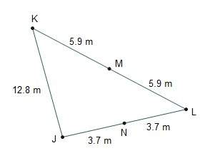 (asap) which statements about triangle jkl are true? check all that apply. m is t