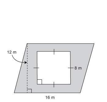 What is the area of the shaded part of the parallelogram?  a. 32 m²