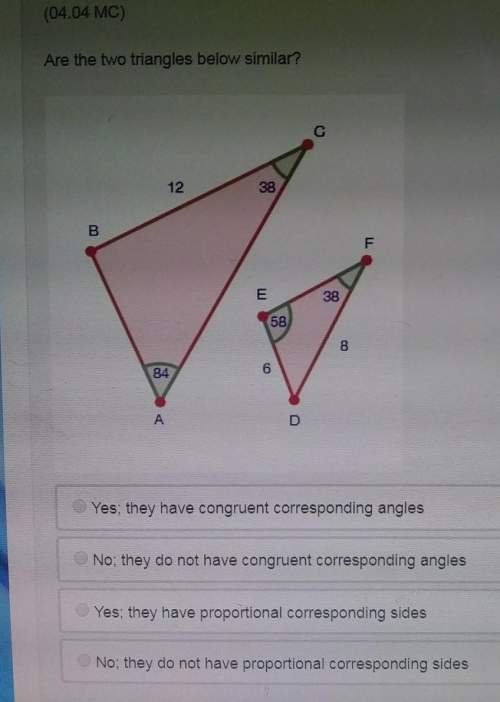 Are the two triangles below similar ( asap)
