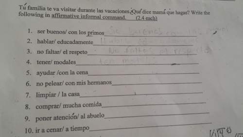 Ineed with this spanish hw and answer with complete sentences i'll give