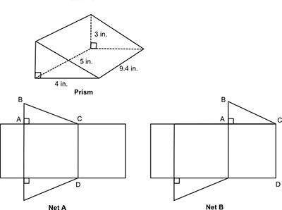 (99 points and brainliest need asap)a prism and two nets are shown below: &lt;