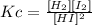 Kc=\frac{[H_2][I_2]}{[HI]^2}