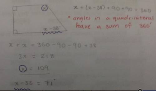 Find the value of x. Then find the measure of each labeled angle.
