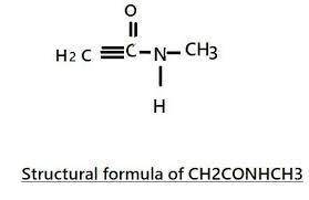 Draw the structural formula for CH2CONHCH3 and what its functional group