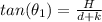 tan (\theta_1 ) = \frac{H}{d + k}