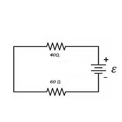 What is the potential difference across the 40 ΩΩ resistor? Express your answer with the appropriate
