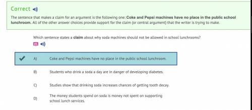 Which sentence states a claim about why soda machines should not be allowed in school lunchrooms?

A