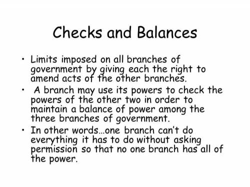 How does the system of checks and balanceslimit the government