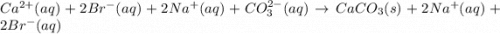 Ca^{2+}(aq)+2Br^-(aq)+2Na^+(aq)+CO_3^{2-}(aq)\rightarrow CaCO_3 (s) +2Na^+(aq)+2Br^-(aq)