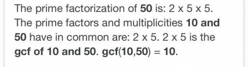 What is the gcf of 10 and 50
