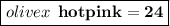 \boxed{\color{olive}x \:  \:\bold{\color{hotpink} = 24}}