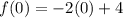 f(0) =  - 2(0) + 4