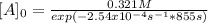 [A]_0=\frac{0.321M}{exp(-2.54x10^{-4}s^{-1}*855s)}