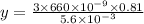 y =\frac{3 \times 660 \times 10^{-9} \times 0.81}{5.6 \times 10^{-3} }