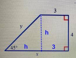 Analyze the diagram below and complete the instructions that follow.

3
4
45°
х
Find the value of x