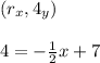 (r_{x},4_{y})\\\\4=-\frac{1}{2}x+7