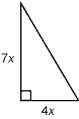 Express the area of this triangle as a monomial. (picture below) a. 28x^2