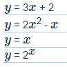 Which equation is exponential?