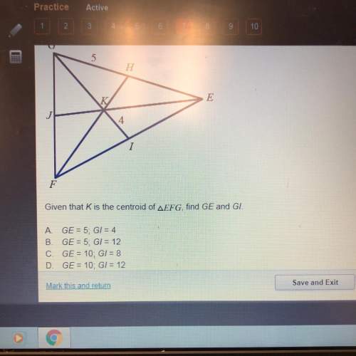 Given that k is the centroid of efg find ge and gi