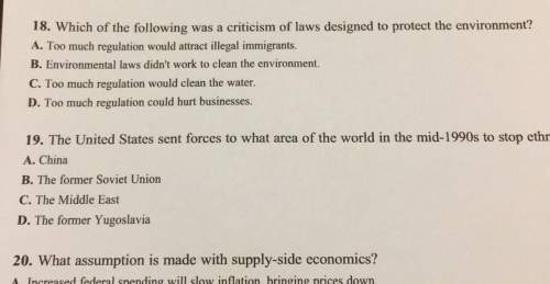 18. which of the following was a criticism of laws designed to protect the environment?  a. to