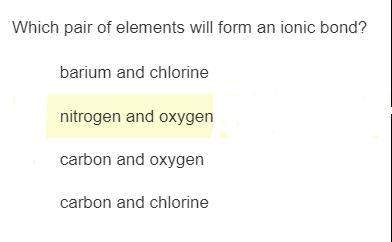 Witch pair of elements will form a  ionic bond?