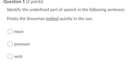 Identify the underline part of speech in the following sentence frosty melted in the sun