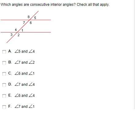 Which angles are consecutive angles?