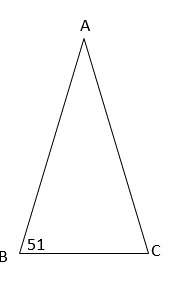 If triangle abc is isosceles, what is the value of ∠a? a. 78° b. 102° c. 68° d. 58°