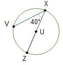 Which circle has a central angle that measures 40°?