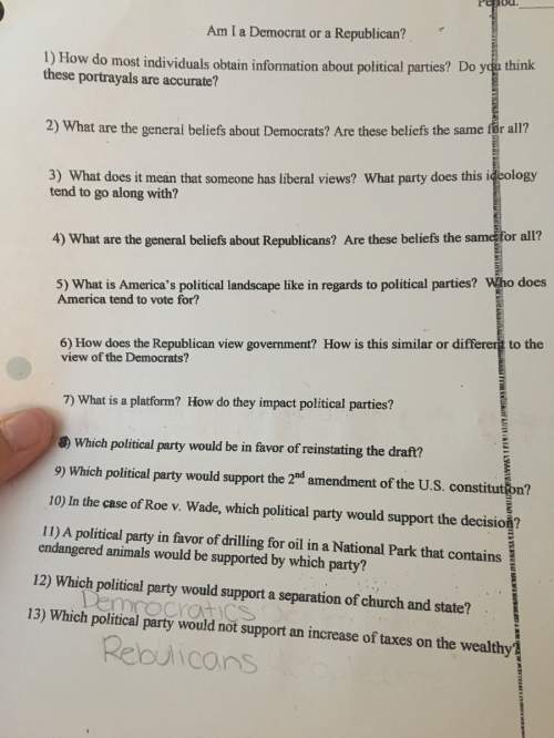 Answer question 1-8 democratic vs republican (look at the pics)