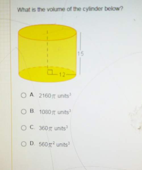 (photo)what is the volume of the cylinder below? a.2160 pie units ^3(cube)b.