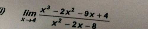 What is limit of f(x) = (x^3-2x^2-9x+4)/(x^2-2x-8) as x approaches 4