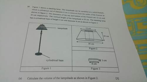 Figure 1 shows a standing lamp. the lampshade can be modified as a solid frustum, which a cylinder r