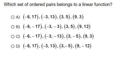 Which set of ordered pairs belongs to a linear function?