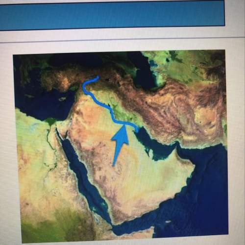 The arrow on this map is pointing to what river?  a euphrates  b ganges  c n