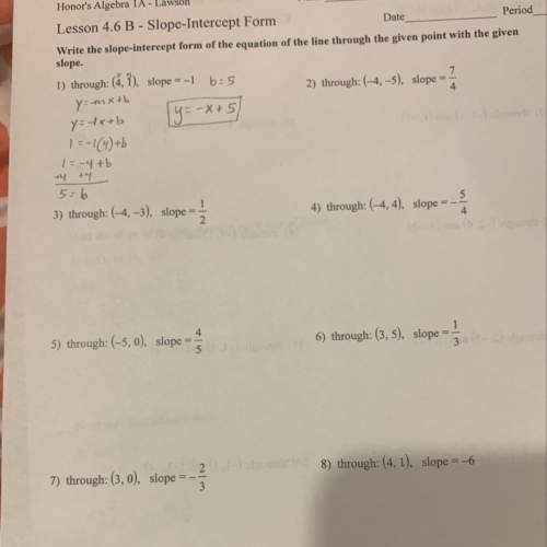 Answers to these  slope-intercept form