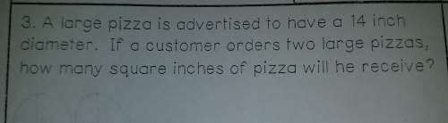 Alarge pizza is advertised to have a 14 inch diameter. if a customer orders two large pizzas, how ma