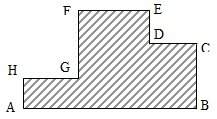 In the figure to the right, ab = 7.5 m, bc = 2.5 m, and de = 1.25 m. find the perimeter of the figur
