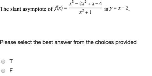 The slant asymptote for x^3-2x^2+x-4/x^2+1 is y=x-2true or false?