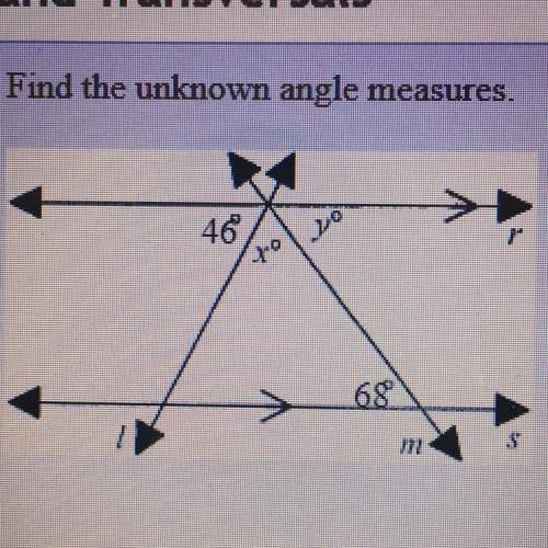 Find unknown angles of x and y