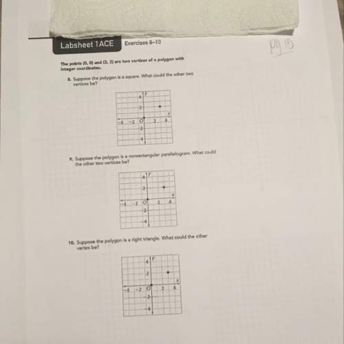 The points (0,0) and (3,2) are two vertices of a polygon with integer coordinates what are the answe