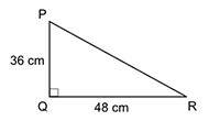What is the length (in centimeters) of side pr of the triangle? 36 centimeters 42 centimeters 60 ce